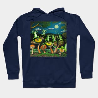 Goblincore Frogs Mushrooms Oil Painting Hoodie